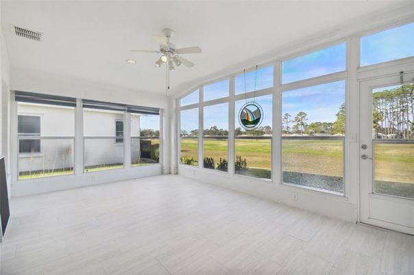 Empty room, Interior, Recessed Lighting, Sun Room, Wood Texture Flooring