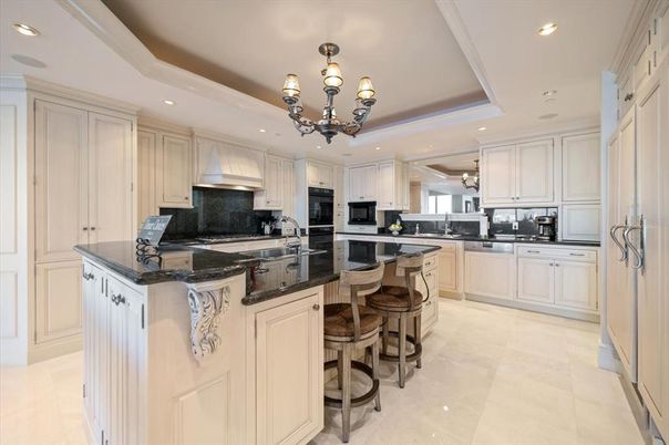 Chandelier, Interior, Kitchen, Recessed Lighting, Stainless Steel Appliances