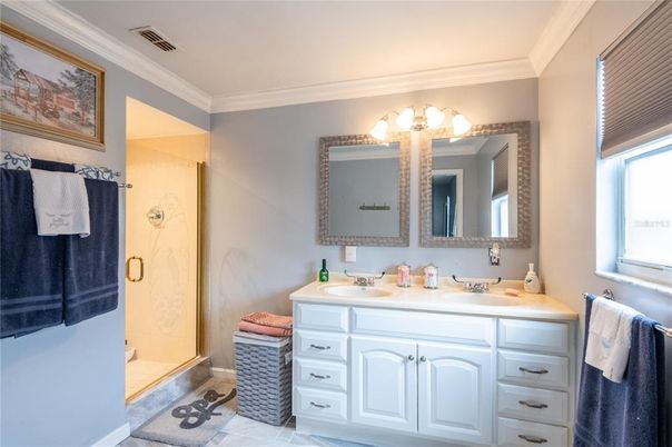 Bathroom, Dual Sink Vanities, Glass Shower, Interior