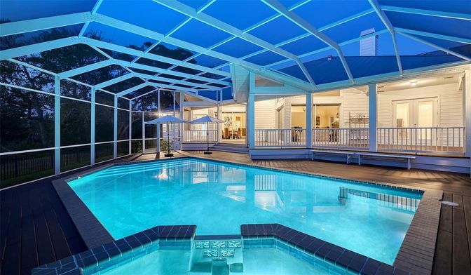 Glass Ceilings, Interior, Pool, Sun Room, Wood Texture Flooring