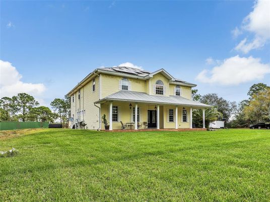 Backyard, Exterior, Facade, Solar Panels, Farmhouse