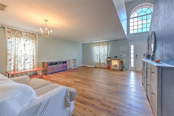 Chandelier, Interior, Wood Texture Flooring
