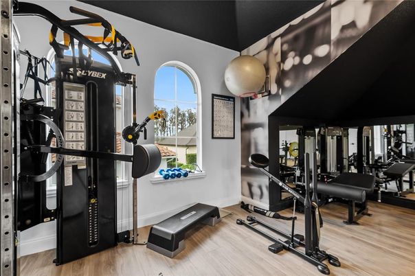 Fitness Equipment, Gym, Interior, Wood Texture Flooring