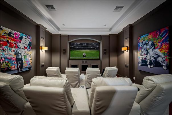 Home Theatre Room, Interior, Projection Screen, Recessed Lighting, Theatre Room