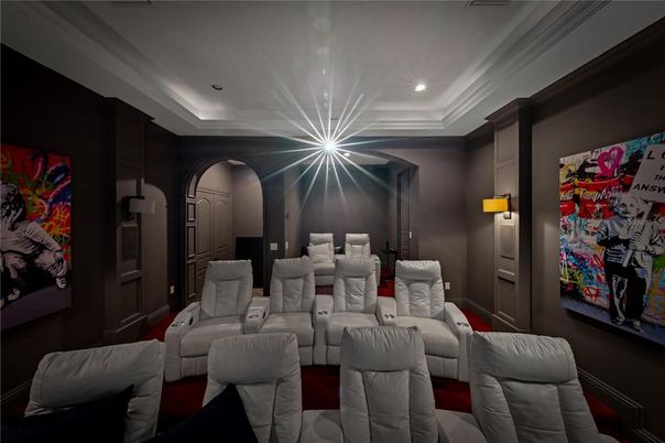 Home Theatre Room, Interior, Projection Screen, Recessed Lighting, Theatre Room