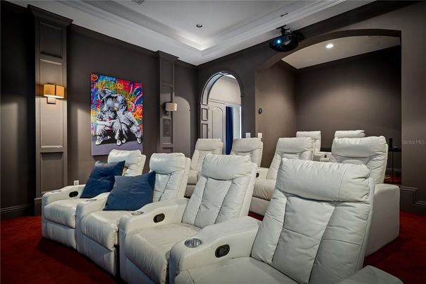 Home Theatre Room, Interior, Projection Screen, Recessed Lighting, Theatre Room