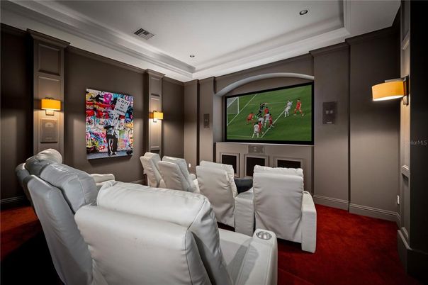 Home Theatre Room, Interior, Projection Screen, Recessed Lighting, Theatre Room