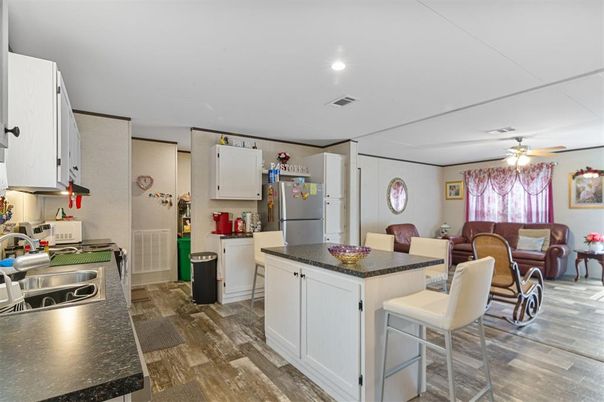 Interior, Kitchen, Recessed Lighting, Wood Texture Flooring