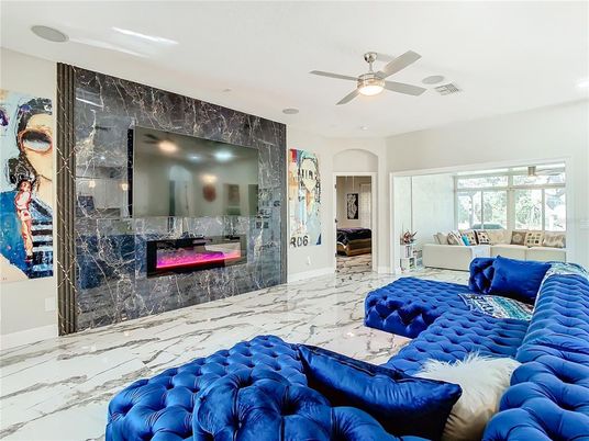 Interior, Living room, Marble, Recessed Lighting
