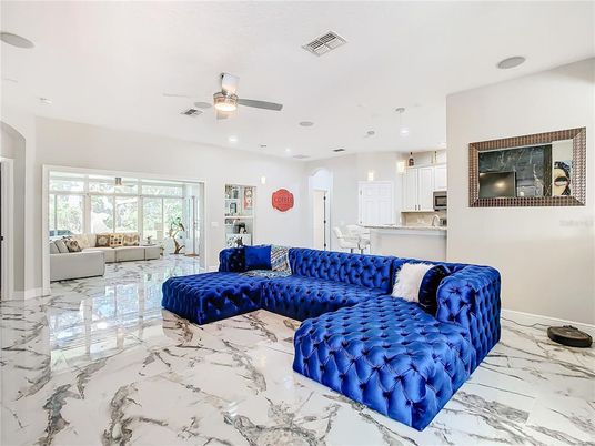 Interior, Kitchen, Living room, Marble, Pendant Lights, Recessed Lighting