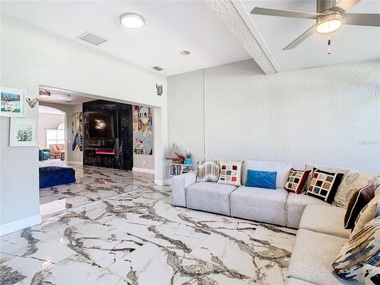 Interior, Living room, Marble, Recessed Lighting