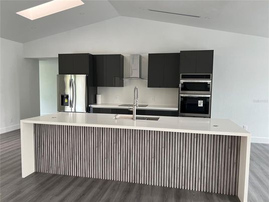 Interior, Kitchen, Stainless Steel Appliances, Wood Texture Flooring