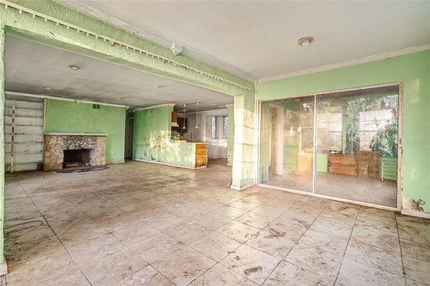 Empty room, Fireplace, Interior
