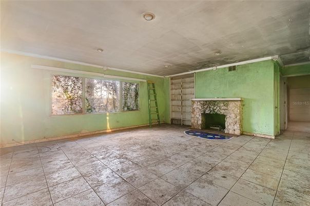 Empty room, Fireplace, Interior, Recessed Lighting