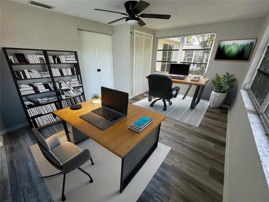 Home Office, Interior, Wood Texture Flooring