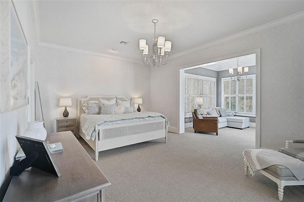 Bedroom, Chandelier, Interior