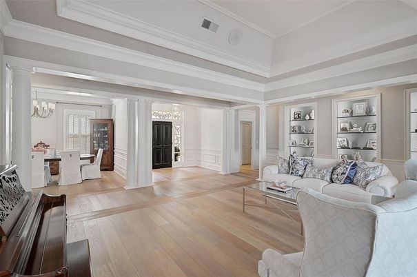 Chandelier, Dining room, Interior, Living room, Wood Texture Flooring