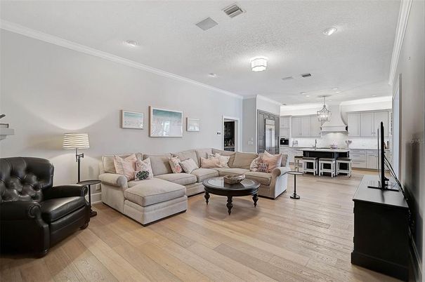 Interior, Kitchen, Living room, Pendant Lights, Recessed Lighting, Stainless Steel Appliances, Wood Texture Flooring