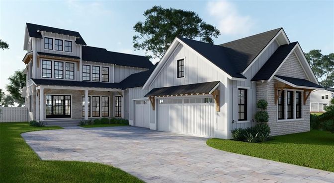 Attached, Exterior, Facade, Farmhouse