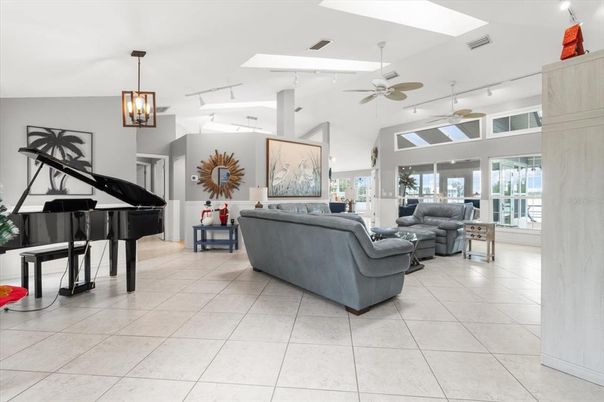 Interior, Living room, Pendant Lights, Piano