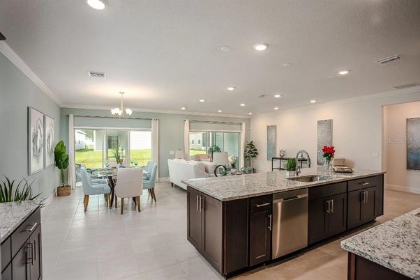 Chandelier, Dining room, Interior, Kitchen, Living room, Recessed Lighting