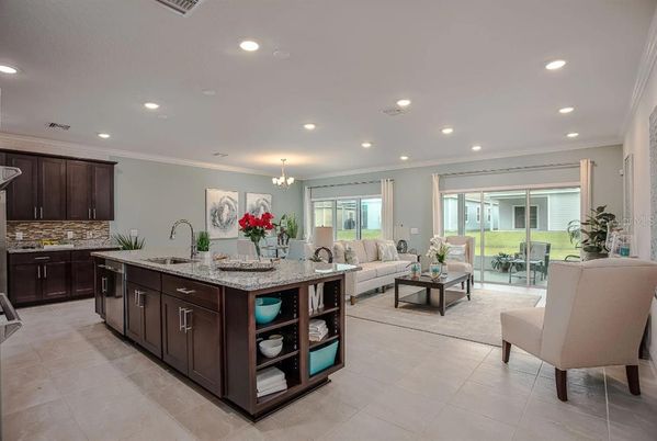 Chandelier, Interior, Kitchen, Living room, Recessed Lighting