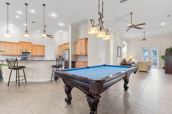 Billiard Table, Game Room, Interior, Kitchen, Pendant Lights, Recessed Lighting