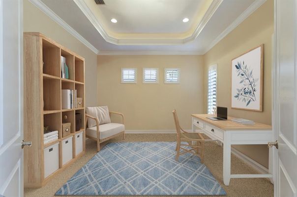Home Office, Interior, Recessed Lighting