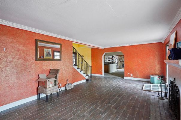 Empty room, Fireplace, Interior, Wood Texture Flooring