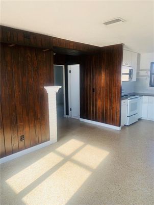 Empty room, Interior, Kitchen, Wooden Walls