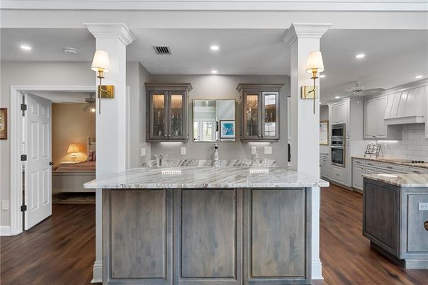 Interior, Kitchen, Recessed Lighting, Wood Texture Flooring