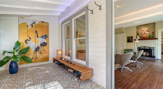 Fireplace, Interior, Wood Texture Flooring