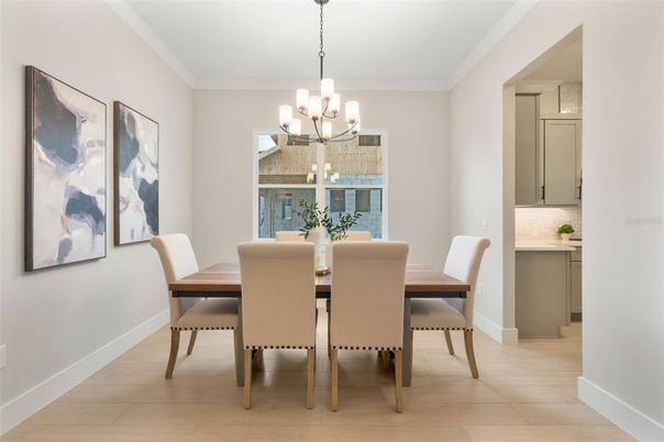 Chandelier, Dining room, Interior, Wood Texture Flooring