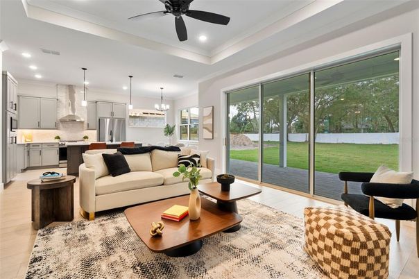 Interior, Kitchen, Living room, Pendant Lights, Recessed Lighting, Stainless Steel Appliances