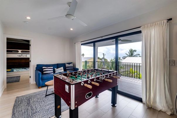 Game Room, Interior, Recessed Lighting, Wood Texture Flooring