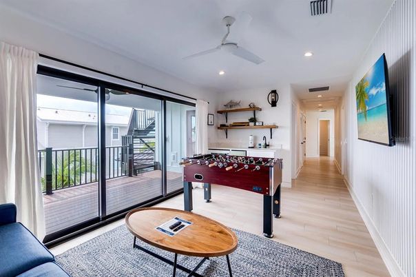 Game Room, Interior, Recessed Lighting, Wood Texture Flooring