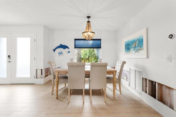 Dining room, Interior, Wood Texture Flooring