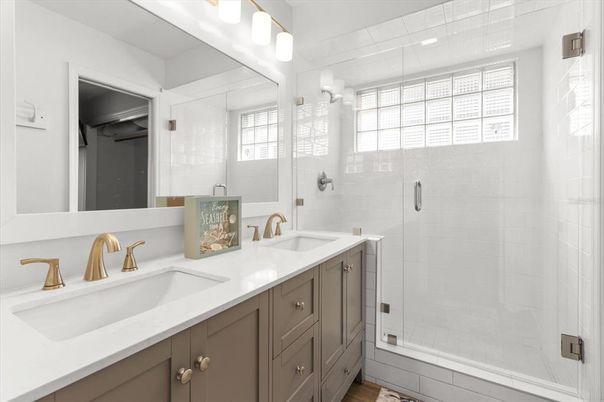 Bathroom, Dual Sink Vanities, Glass Shower, Interior