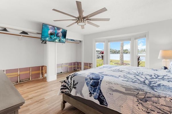 Bedroom, Interior, Water, Wood Texture Flooring