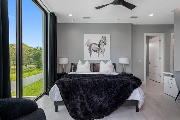 Bedroom, Interior, Recessed Lighting