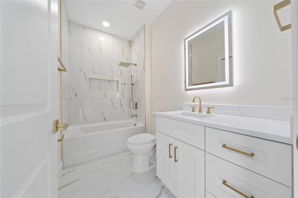 Bathroom, Interior, Marble, Marble Walls, Recessed Lighting