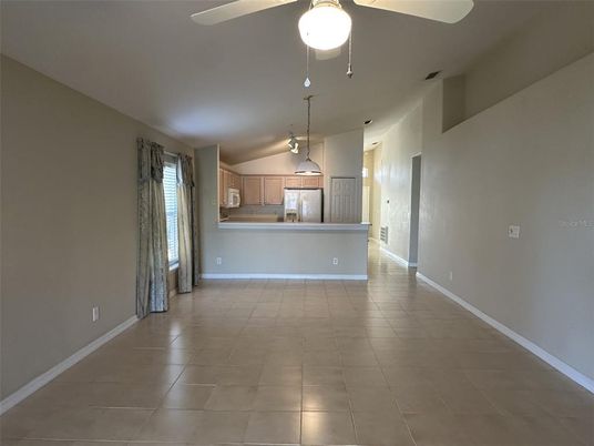 Empty room, Interior, Kitchen, Pendant Lights