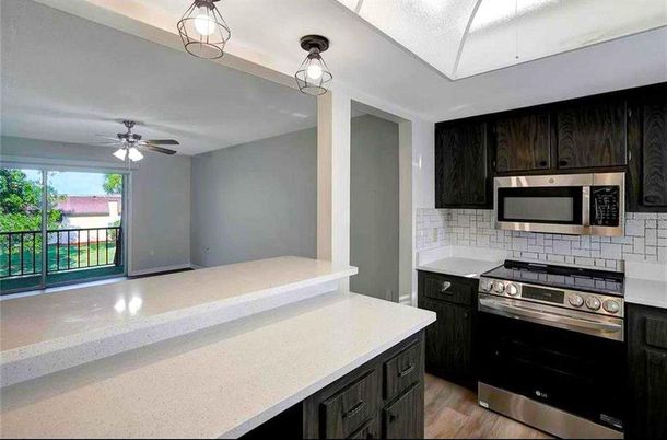 Interior, Kitchen, Stainless Steel Appliances, Wood Texture Flooring