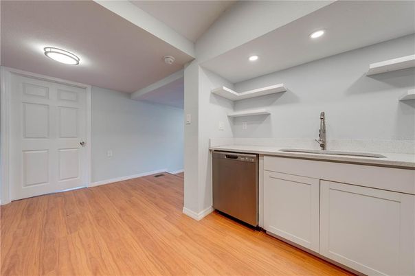 Interior, Kitchen, Recessed Lighting, Wood Texture Flooring
