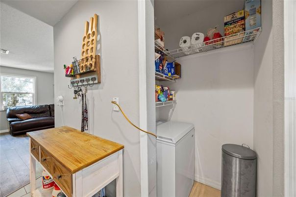 Interior, Washer, Wood Texture Flooring