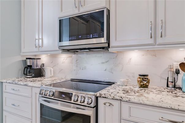 Interior, Kitchen, Marble Walls, Stainless Steel Appliances