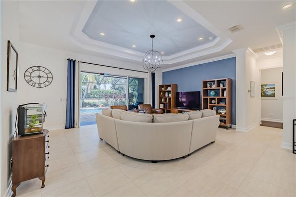 Chandelier, Interior, Living room, Recessed Lighting