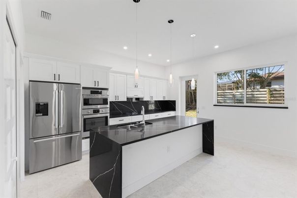 Interior, Kitchen, Pendant Lights, Recessed Lighting, Stainless Steel Appliances
