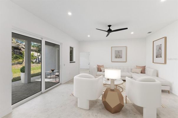 Interior, Living room, Recessed Lighting