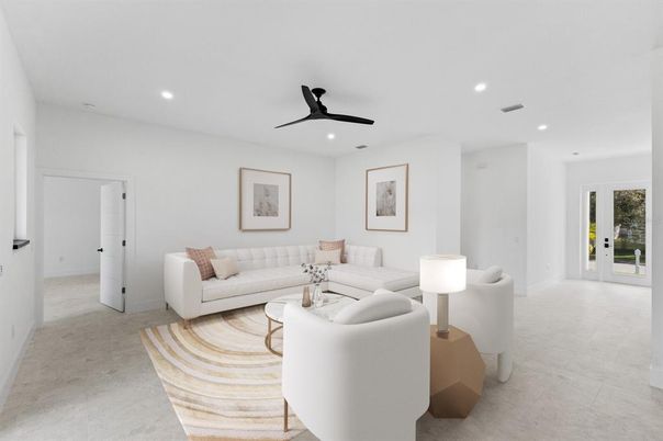 Interior, Living room, Recessed Lighting